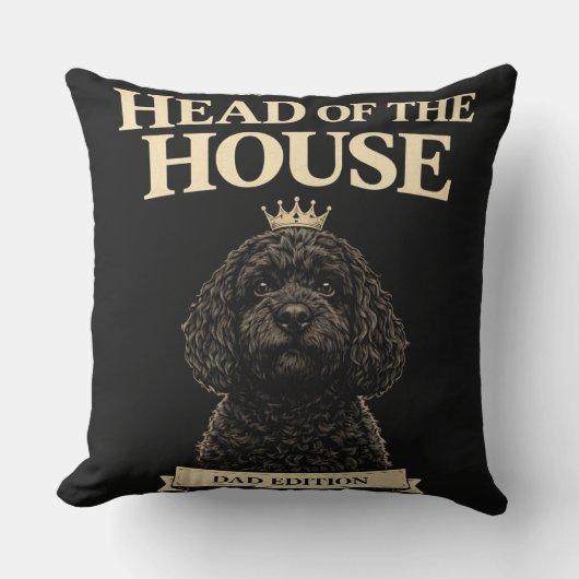 Funny Cockapoo Dad Gift | Head Of The House クッション (正面)