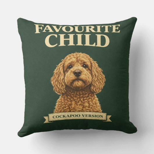 Funny Cockapoo Gift | Favourite Child クッション (裏面)