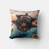 Funny Cockapoo Gift | Flying Dog Cushion クッション (正面)