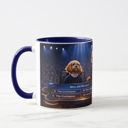 Funny Cockapoo Gift Mug | Who Ate The Sock マグカップ (左)