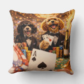 Funny Cockapoo Gift | Poker Dog Cushion クッション (正面)