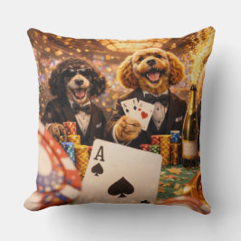 Funny Cockapoo Gift | Poker Dog Cushion クッション