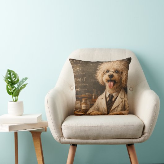 Funny Cockapoo Scientist Pillow | Dog Cushion クッション (椅子)