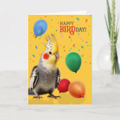 Funny Cockatiel Parrot Birthday Humor カード (正面)