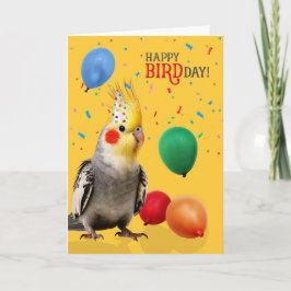 Funny Cockatiel Parrot Birthday Humor カード