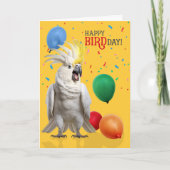 Funny Cockatoo Parrot Birthday Humor カード (正面)