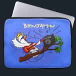 Funny cockatoo playing rock guitar cartoon ラップトップスリーブ<br><div class="desc">Travel like a rock star with this funny cockatoo playing an electric guitar! Cartoon fun for the budding musician!</div>