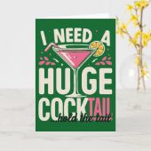 Funny Cocktail card– I Need A Huge Cocktail カード (黄色い花)