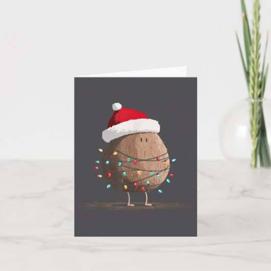 Funny Coconut Christmas Graphics Lights Lover  カード (正面)