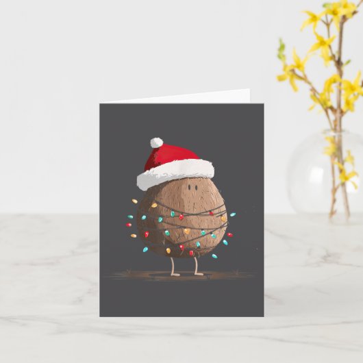 Funny Coconut Christmas Graphics Lights Lover  カード (黄色い花)