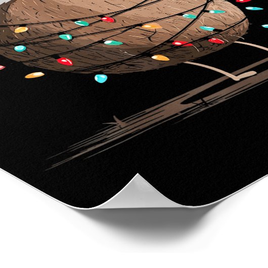 Funny Coconut Christmas Graphics Lights Lover  ポスター (角)