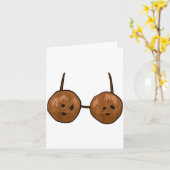 Funny Coconut Summer Coconuts Bra Funny Halloween カード (黄色い花)