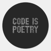 Funny Code Is Etry Saying Quote Programer Gift  ラウンドシール (正面)