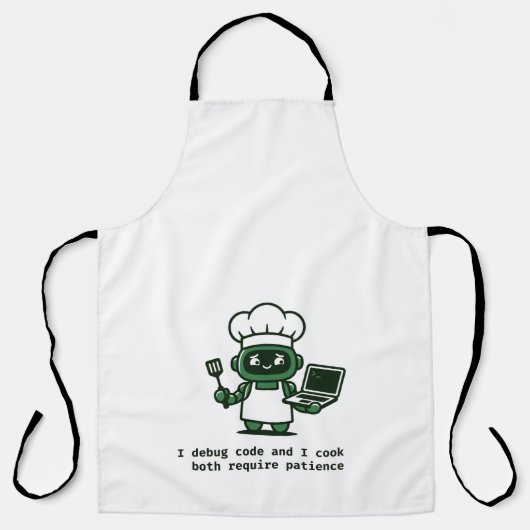 Funny Coder Apron — I Cook Like I Code エプロン (正面)
