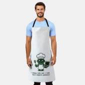 Funny Coder Apron — I Cook Like I Code エプロン (着用した状態)