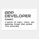 Funny Coder Definition Sticker 長方形シール (正面)