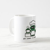 Funny Coder Mug — git commit made pasta コーヒーマグカップ (正面左)