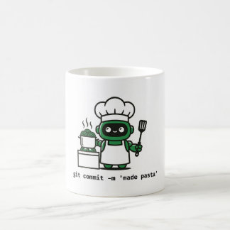 Funny Coder Mug — git commit made pasta コーヒーマグカップ