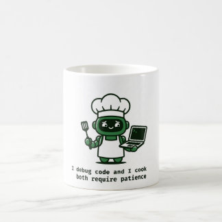 Funny Coder Mug — I Debug Code and I Cook コーヒーマグカップ