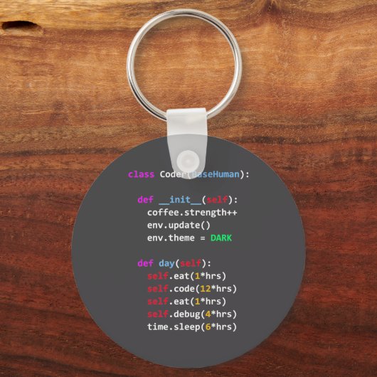 Funny Coding Python Cl Eat Code Sleep キーホルダー (正面)