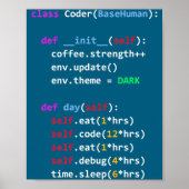 Funny Coding Python Cl Eat Code Sleep ポスター (正面)