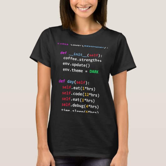 Funny Coding Python Cl Eat Code Sleep Tシャツ (正面)