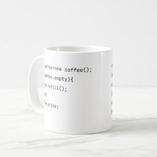 Funny Coding var coffee = new Coffee() Programmers コーヒーマグカップ (正面左)