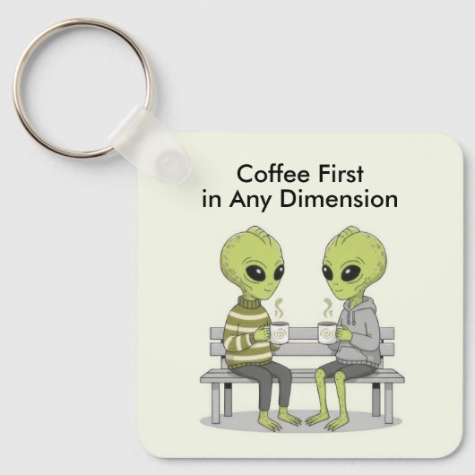Funny Coffee and Aliens キーホルダー (正面)