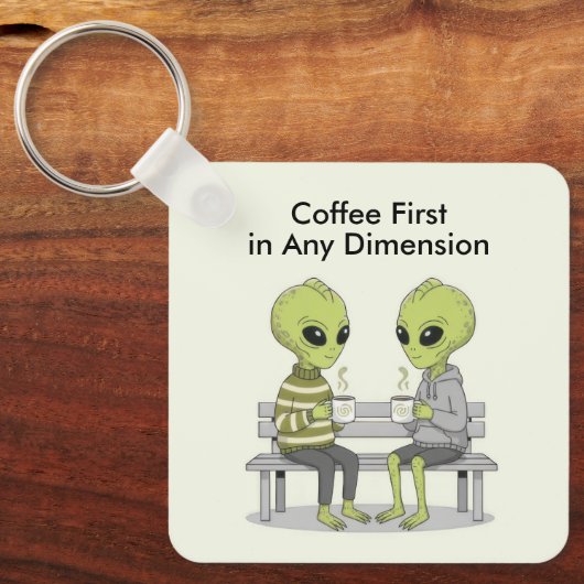 Funny Coffee and Aliens キーホルダー (正面)