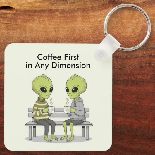 Funny Coffee and Aliens キーホルダー (裏面)