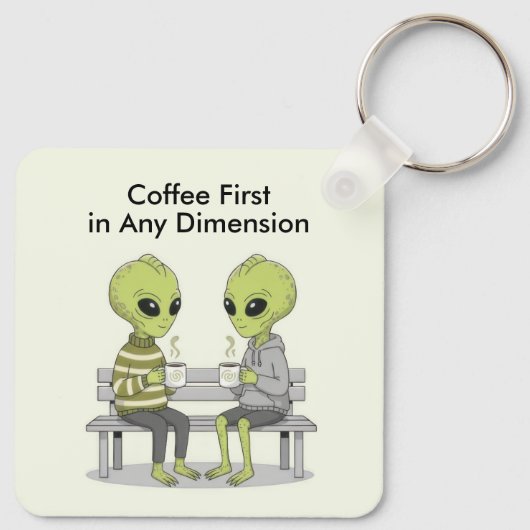 Funny Coffee and Aliens キーホルダー (裏面)