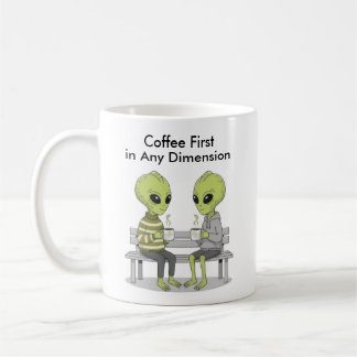 Funny Coffee and Aliens コーヒーマグカップ