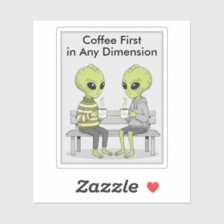 Funny Coffee and Aliens シール