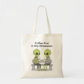 Funny Coffee and Aliens トートバッグ (正面)