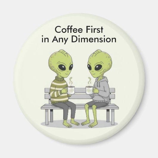 Funny Coffee and Aliens マグネット (正面)