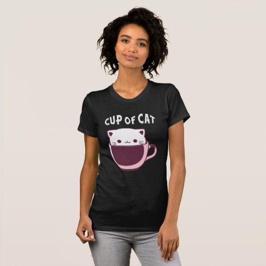 FUNNY COFFEE AND CAT LOVERS, CUP OF CAT Tシャツ (正面フル)