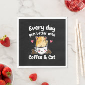 Funny Coffee And Cat Saying Caffeine Lover Barista スタンダードランチョンナプキン (インサイチュ)