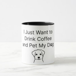 Funny "Coffee and Dog" Sarcastic Quote Mug マグカップ