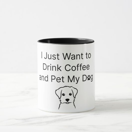 Funny "Coffee and Dog" Sarcastic Quote Mug マグカップ (中央)