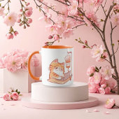 Funny Coffee Cat Mug, Cute Overworked Programmer G マグカップ