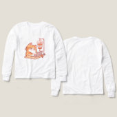 Funny Coffee Cat Shirt, Cute Overworked Programmer (デザイン 正面＆背面)