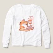 Funny Coffee Cat Shirt, Cute Overworked Programmer (デザイン正面)