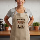 Funny Coffee Chaos & Mom Magic ロングエプロン