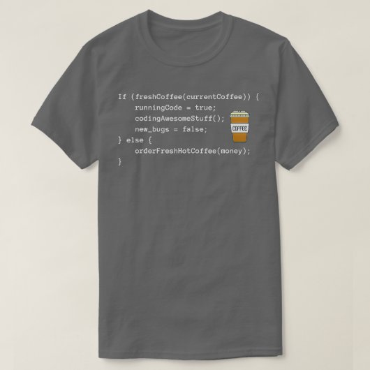 Funny Coffee Coding Programmer Java Developer Tシャツ (デザイン正面)