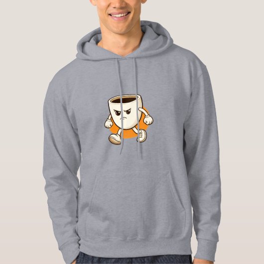 Funny Coffee Cup Character パーカ (正面)