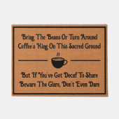 Funny Coffee Decaf Humor Minimalist Rustic ドアマット (正面)