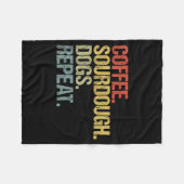 Funny Coffee Dogs Sourdough Bread Baking Sourdough フリースブランケット (正面(横))