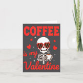 Funny Coffee Is My Valentine Caffeine Lover Retro  カード (正面)