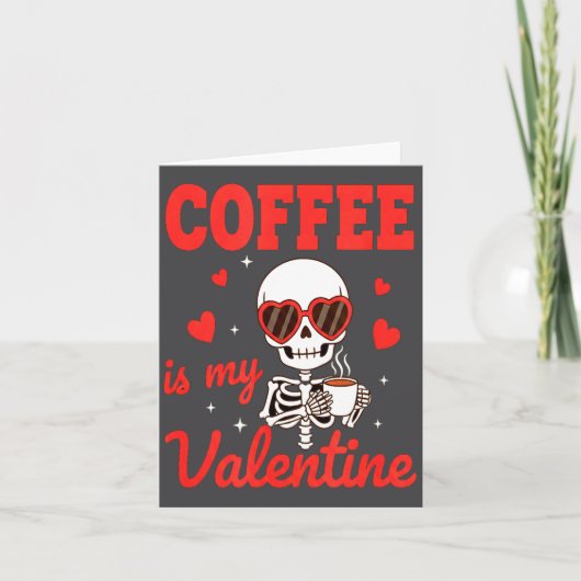Funny Coffee Is My Valentine Caffeine Lover Retro  カード (正面)