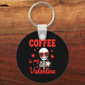 Funny Coffee Is My Valentine Caffeine Lover Retro  キーホルダー (正面)